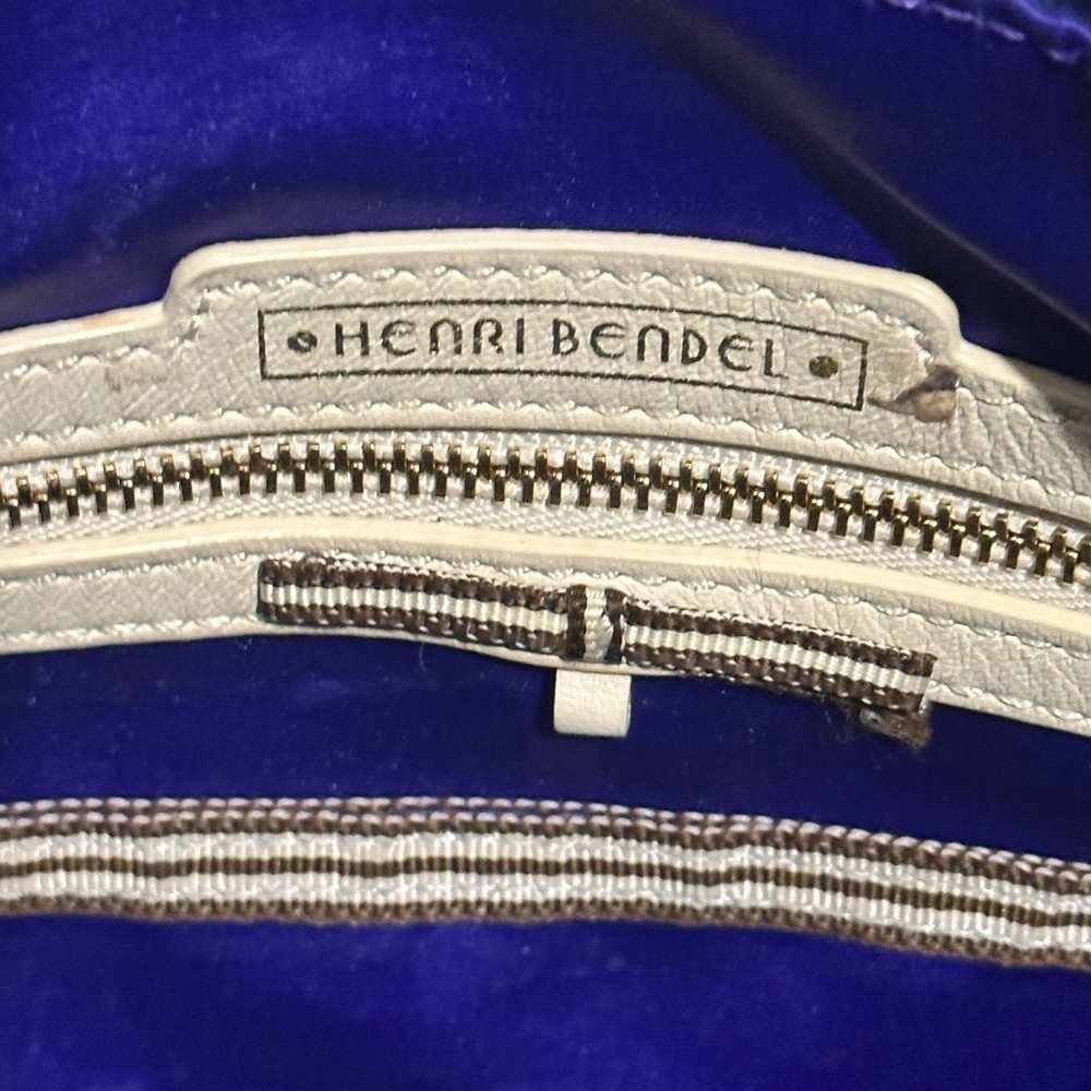 Henri Bendel Jetsetter Convertible Navy Blue Leather Nylon Backpack - Picture 13 of 16